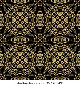 Seamless floral pattern, abstract decorative shapes. Vector illustration. For design, fabric, interior, textile