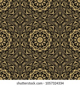 Seamless floral pattern, abstract decorative shapes. Vector illustration. For design, fabric, interior, textile