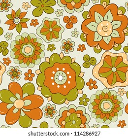 Seamless floral pattern with abstract flower design