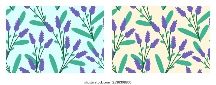 Seamless floral pattern, abstract flower print in romantic vintage with Elegant botanical design in yellow, blue colors, hand drawn wild flowers, leaves in abstract background. Vector illustration.