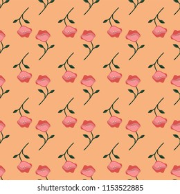 Seamless floral pattern of abstract flowers and leaves. For textile or book covers, wallpapers, print, gift wrap.