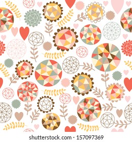 Seamless floral pattern with abstract flowers 