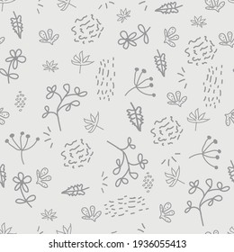 Patrón floral sin foco. Flores abstractas, hojas, ramas, patrón natural para la impresión, tejidos