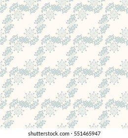 Seamless floral pattern of abstract flowers and leaves. For textile or book covers, manufacturing, wallpapers, print, gift wrap. Shabby chic.