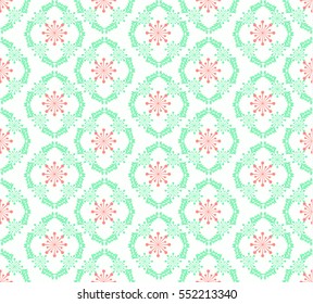 Seamless floral pattern of abstract flowers and leaves. For textile or book covers, manufacturing, wallpapers, print, gift wrap