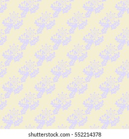 Seamless floral pattern of abstract flowers and leaves. For textile or book covers, manufacturing, wallpapers, print, gift wrap