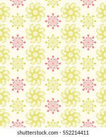 Seamless floral pattern of abstract flowers and leaves. For textile or book covers, manufacturing, wallpapers, print, gift wrap