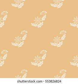 Seamless floral pattern of abstract flowers and leaves. For textile or book covers, manufacturing, wallpapers, print, gift wrap. Shabby chic.