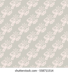 Seamless floral pattern of abstract flowers and leaves. For textile or book covers, manufacturing, wallpapers, print, gift wrap. Shabby chic.
