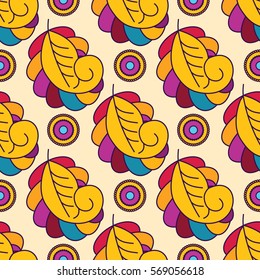 Seamless floral pattern with abstract flowers. Vector illustration.