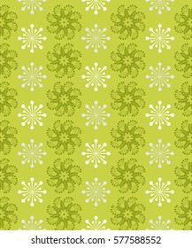 Seamless floral pattern of abstract flowers and leaves. For textile or book covers, manufacturing, wallpapers, print, gift wrap.
