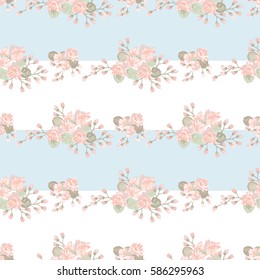 Seamless floral pattern of abstract flowers and leaves. For textile or book covers, manufacturing, wallpapers, print, gift wrap. Shabby chic.