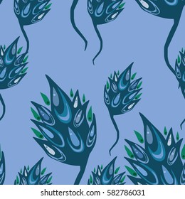 Seamless floral pattern with abstract flowers.Vector illustration.