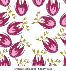 Seamless floral pattern with abstract flowers.Vector illustration.