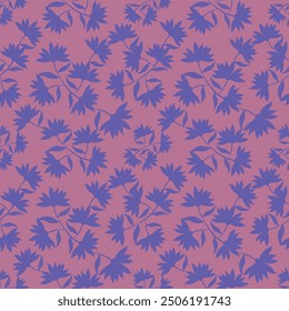 Seamless floral pattern with abstract hand drawn flower and leaf background elements in purple, pink, yellow, white and blue. Flower garden wallpaper design vector prepared for textile printing