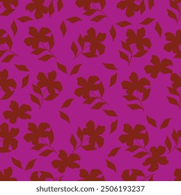Seamless floral pattern with abstract hand drawn flower and leaf background elements in purple, pink, yellow, white and blue. Flower garden wallpaper design vector prepared for textile printing