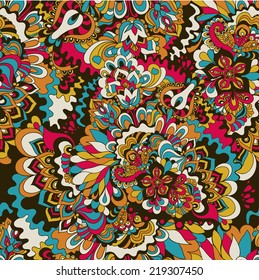 Seamless floral pattern. Abstract hand-drawn background. Ornament to create a wallpaper, web design and artwork. 