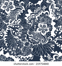 Seamless floral pattern. Abstract hand-drawn background. Ornament to create a wallpaper, web design and artwork.