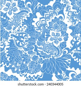 Seamless floral pattern. Abstract hand-drawn background. Ornament to create a wallpaper, web design and artwork.