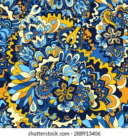 Seamless floral pattern. Abstract hand-drawn background. Ornament to create a wallpaper, web design and artwork.
