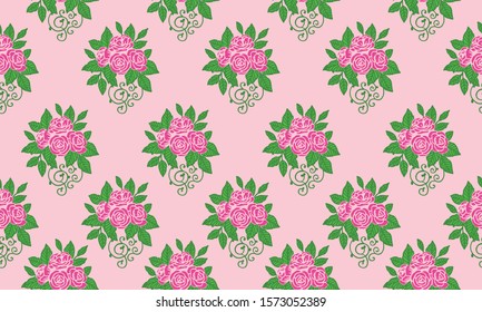 Seamless floral pattern with abstract leaf flower.