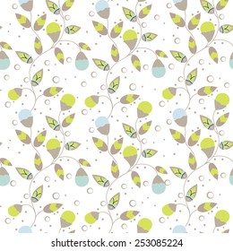 Seamless floral pattern with abstract leaves. Vector