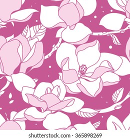 Seamless floral pattern. Abstract magnolia pattern. Floral background.