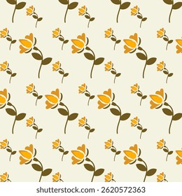 Seamless floral pattern, abstract nature ornament in romantic style