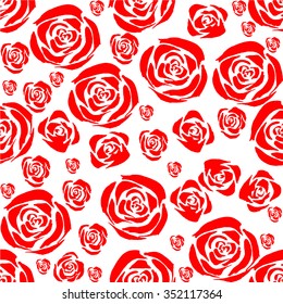 Seamless floral pattern with abstract roses. Handmade Wedding background for design or greeting cards, invitations and flyers.