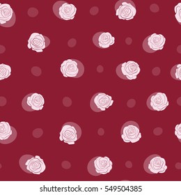 Seamless floral pattern with abstract stylized neutral roses, vector pattern.