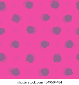 Seamless floral pattern with abstract stylized purple roses, vector pattern.