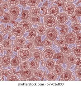 Seamless floral pattern with abstract stylized red roses, vector pattern.