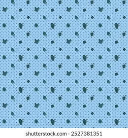 Seamless floral pattern with all over dots design ready for tetxile use.