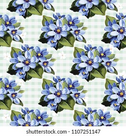 Seamless floral pattern with anemones wind flowers