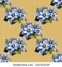 Seamless floral pattern with anemones wind flowers