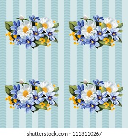 Seamless floral pattern with anemones wind flowers