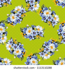 Seamless floral pattern with anemones wind flowers