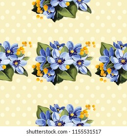 Seamless floral pattern with anemones wind flowers 