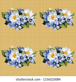Seamless floral pattern with anemones wind flowers 