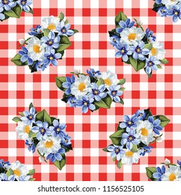 Seamless floral pattern with anemones wind flowers 