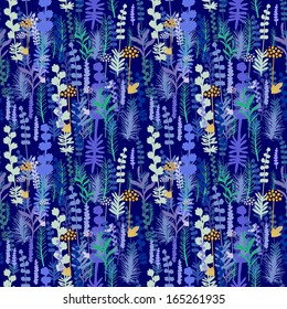 Seamless floral pattern, aromatic herbs