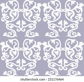 seamless floral pattern art Deco, art Nouveau, grey, white, light grey
