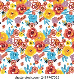 Seamless floral pattern art work.seamless colorfull flower design.