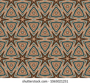 Seamless Floral pattern. Art-deco Geometric background. Modern graphic design. Color vector illustration.