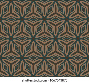 Seamless Floral pattern. Art-deco Geometric background. Modern graphic design. Color vector illustration.
