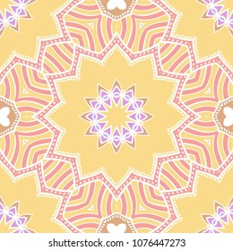 Seamless Floral pattern. Art-deco Geometric background. Modern graphic design. Vector illustration. For print, fashion