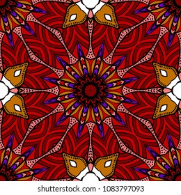 Seamless Floral pattern. Art-deco Geometric background. Modern graphic design. Vector illustration. For print, fashion