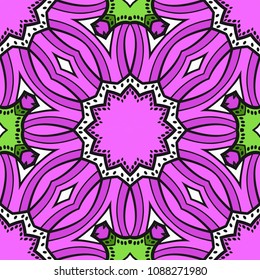 Seamless Floral pattern. Art-deco Geometric background. Modern graphic design. Vector illustration. For print, fashion