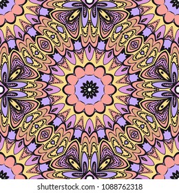Seamless Floral pattern. Art-deco Geometric background. Modern graphic design. Vector illustration.
