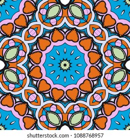 Seamless Floral pattern. Art-deco Geometric background. Modern graphic design. Vector illustration.